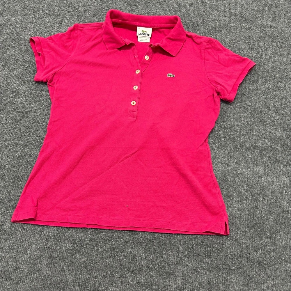 Lacoste Women's Short Sleeve Polo Tee in Bright Pink